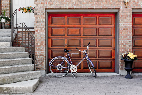bike in front of beautiful garage door